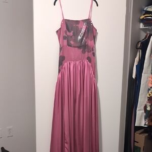 Pink Sequin Floral Dress